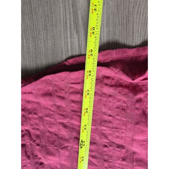 H&M Atelier S/S 2025 Pink Textured Button-Up Long Sleeve Shirt Men M 100% Cotton - Picture 7 of 7